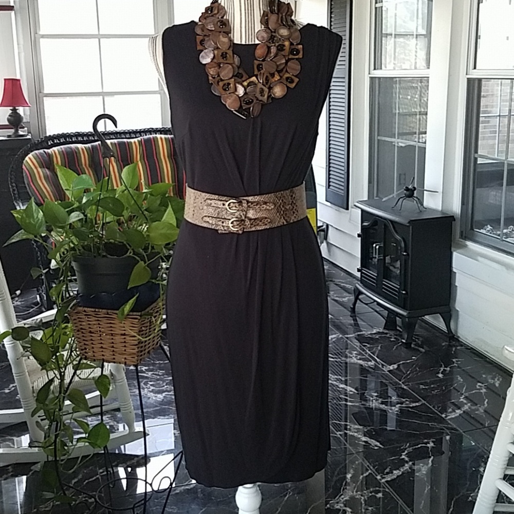 Black Mock Wrap Dress